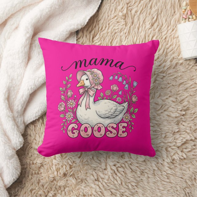 Cute Mama goose word art  Throw Pillow (Blanket)