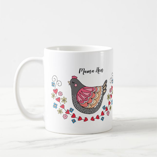 Cute Mama Hen Mother Chicken Fun Mother's day Gift Coffee Mug (Left)