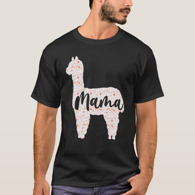 Cute Mama Llama Alpaca  Mother's Day Women Mom Bir T-Shirt (Front)