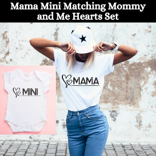 Cute Mama Mommy and Me Hearts Matching Set T-Shirt