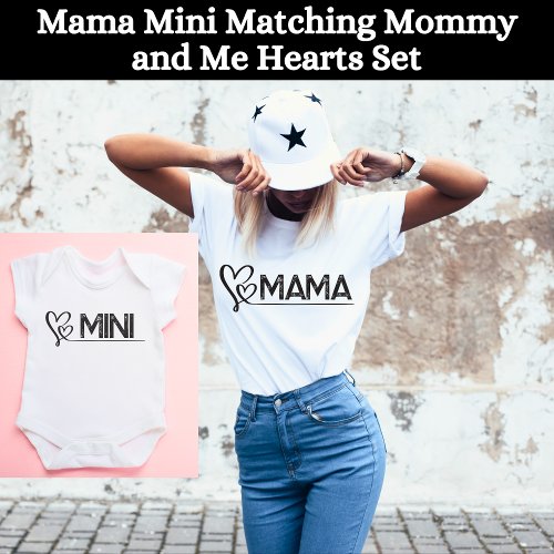 Cute Mama Mommy and Me Hearts Matching Set T_Shirt