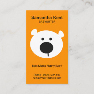 Cute Mama Nanny Bear Babysitter Service Business Card