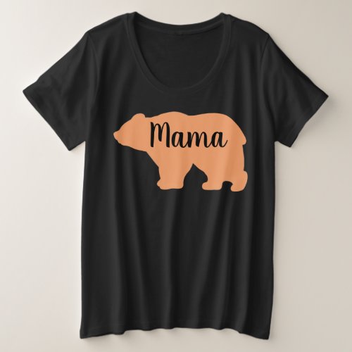 Cute Mama orange bear design mothers day gift Plus Size T_Shirt