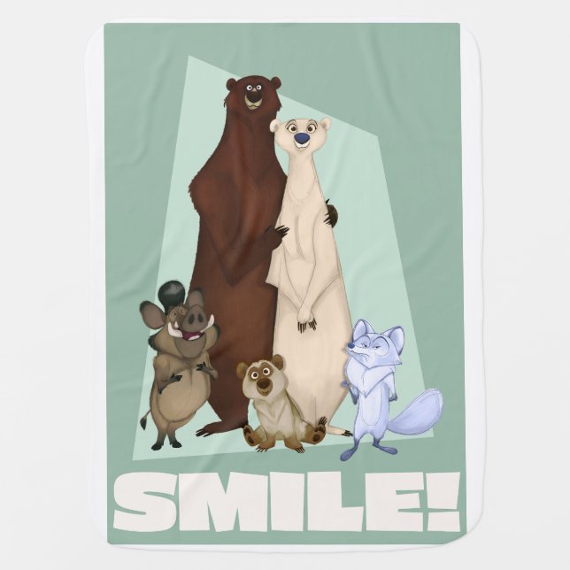 Cute Mama, Papa & Baby Bears Baby Blanket (Front)