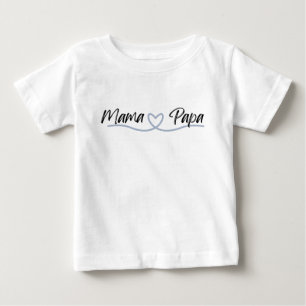 Cute Mama Papa with Heart Baby T-shirt