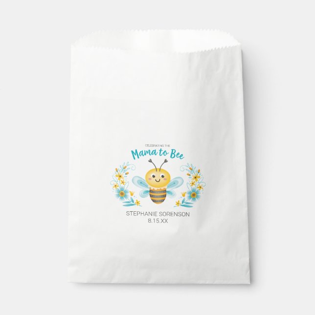 Cute Mama to Bee Baby Shower Favor Bag (Front)