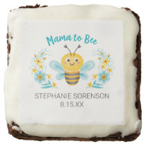 Cute Mama to Bee Yellow Blue Boy Baby Shower Brownie