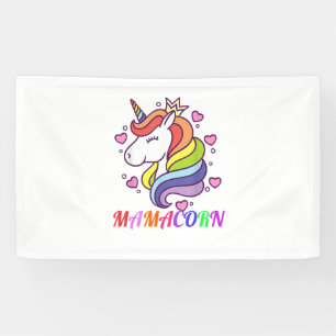 Cute Mamacorn Unicorn Mom Birthday Outfit Rainbow  Banner