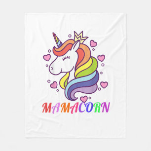 Cute Mamacorn Unicorn Mom Birthday Outfit Rainbow Fleece Blanket