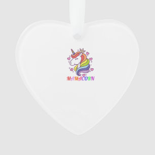 Cute Mamacorn Unicorn Mom Birthday Outfit Rainbow Ornament