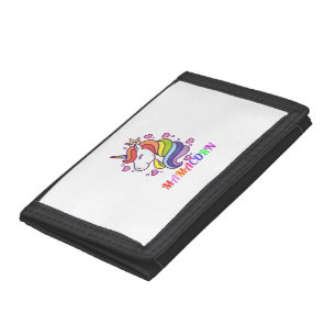 Cute Mamacorn Unicorn Mom Birthday Outfit Rainbow Tri-fold Wallet