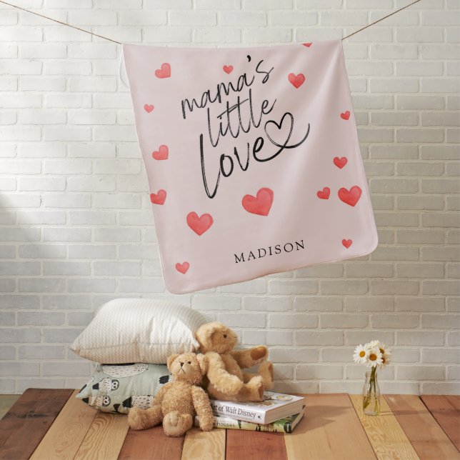 Cute Mama's Little Love Personalized Baby Blanket (In Situ)