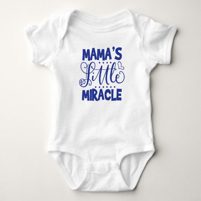 Cute Mama's Little Miracle Typography Baby Bodysuit (Front)