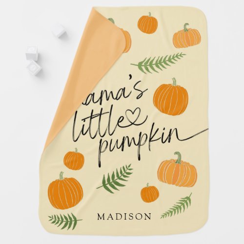 Cute Mamas Little Pumpkin Personalized Baby Blanket