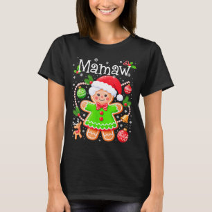 Cute Mamaw Gingerbread Family Matching Christmas C T-Shirt