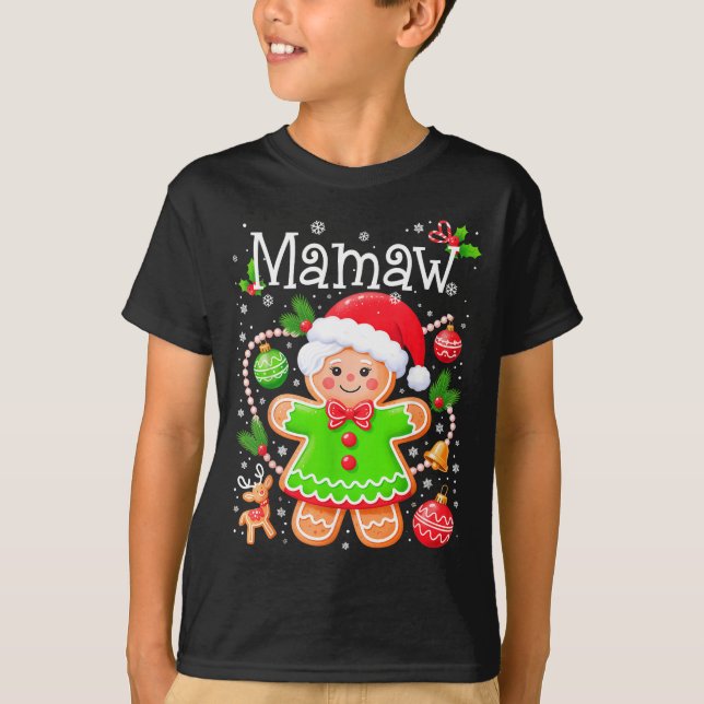 Cute Mamaw Gingerbread Family Matching Christmas C T-Shirt (Front)