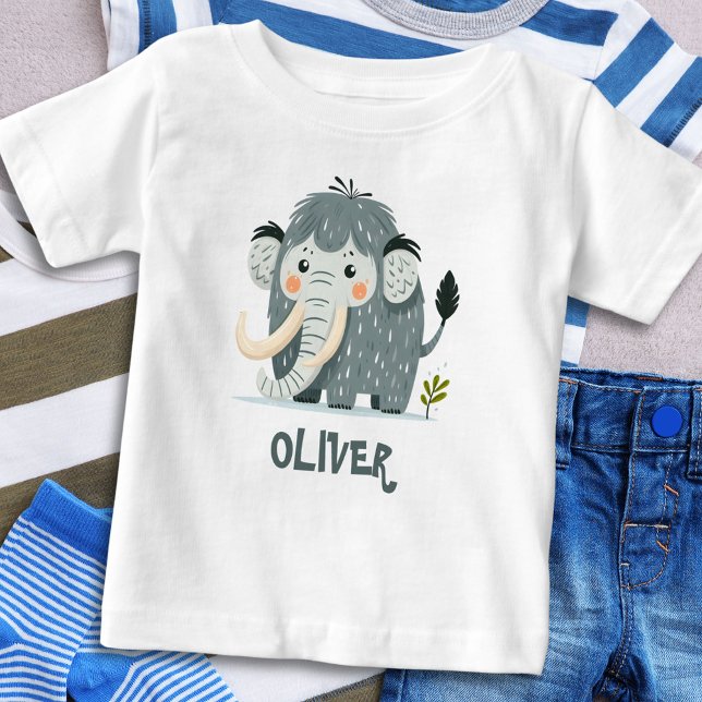 Cute Mammoth Personalized Baby T-Shirt (Creator Uploaded)