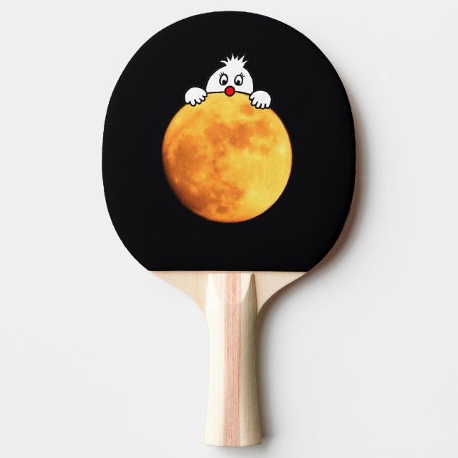 Cute man in the moon ping pong paddle (Front)