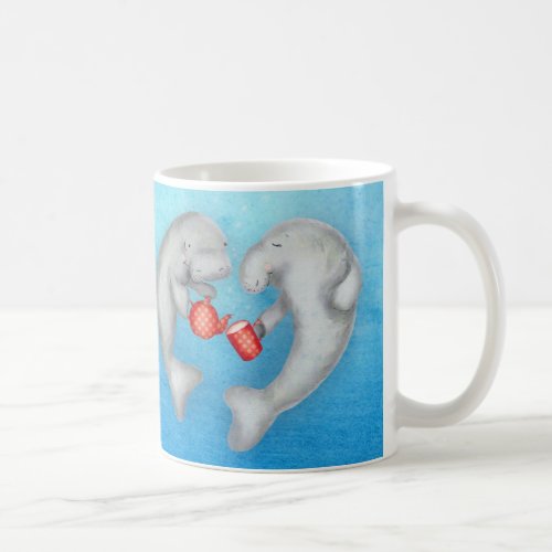 Cute manatea for two tea drinking manatees mug