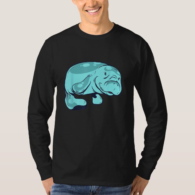 Cute Manatee  Aquatic Animal Sea Animal Manatee T-Shirt (Front)
