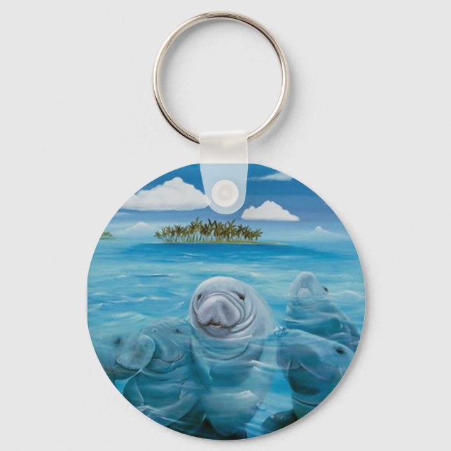 Cute Manatee Basic Key Chain (Front)
