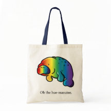 Cute manatee design tote bag