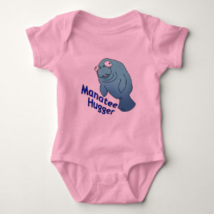 Cute Manatee Hugger Cartoon Animal Baby Bodysuit