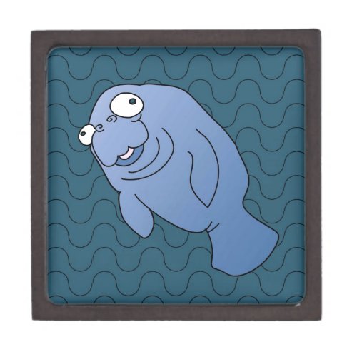 Cute Manatee Hugger Cartoon Animal Jewelry Box