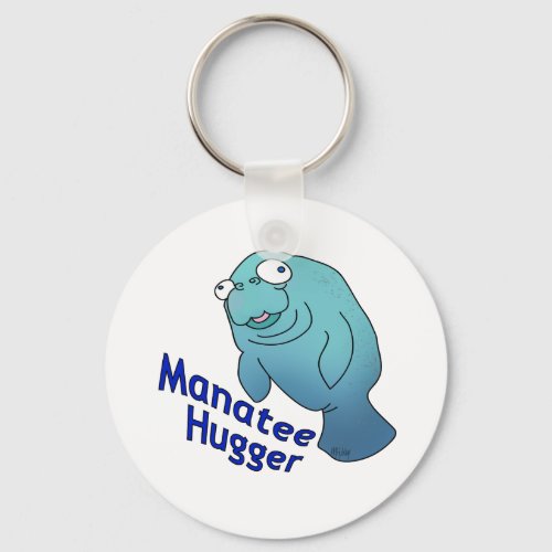 Cute Manatee Hugger Cartoon Animal Keychain