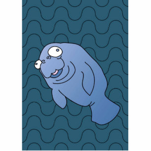 Cute Manatee Hugger Cartoon Animal Statuette