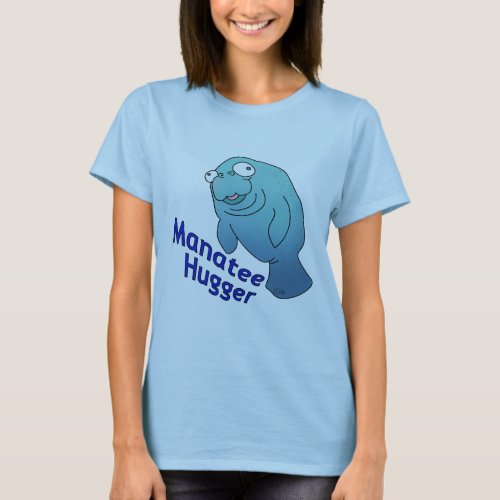 Cute Manatee Hugger Cartoon Animal T_Shirt
