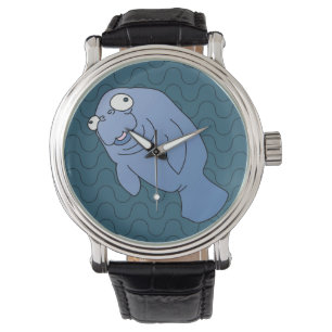 Cute Manatee Hugger Cartoon Animal Watch