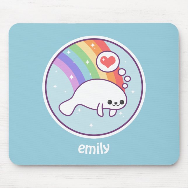 Cute Manatee Mouse Pad (Front)