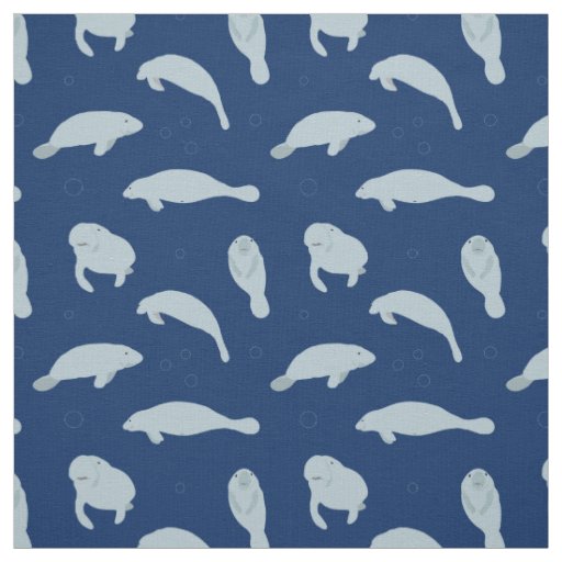 Cute Manatee Pattern Fabric