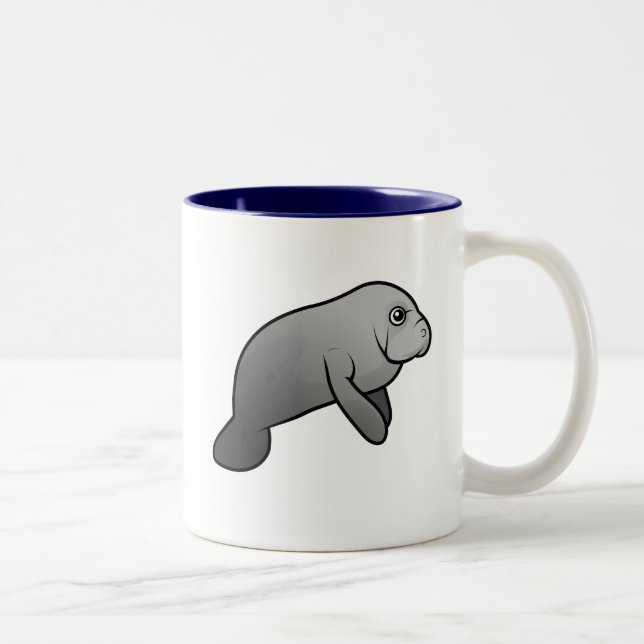 Cute Manatee Two-Tone Coffee Mug (Right)