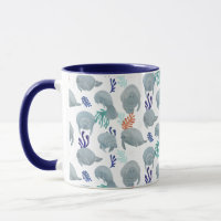 Cute Manatees With Bubbles Pattern