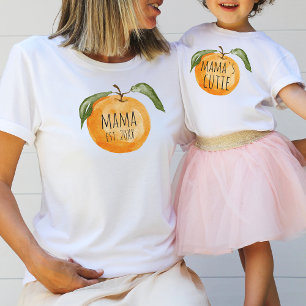 Cute Mandarin Orange Mama Mom Child Matching  T-Shirt