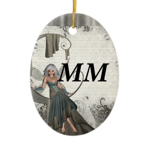 Cute manga fairy ceramic ornament