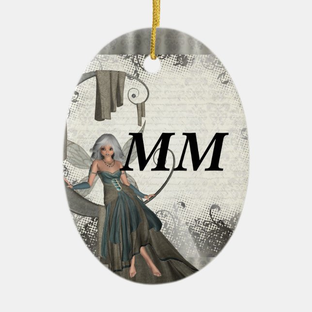 Cute manga fairy ceramic ornament (Front)