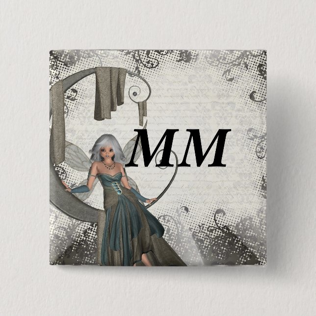 Cute manga fairy pinback button (Front)