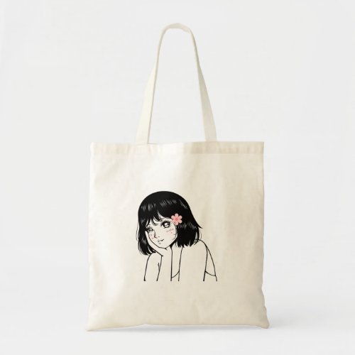 Cute manga girl Tote bag