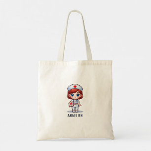 Cute Manga Nurse Red Hair Caricature Custom Tote Bag