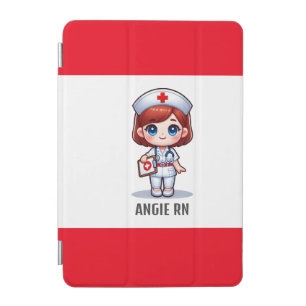 Cute Manga Nurse with Red Hair Blue Eyes Custom iPad Mini Cover