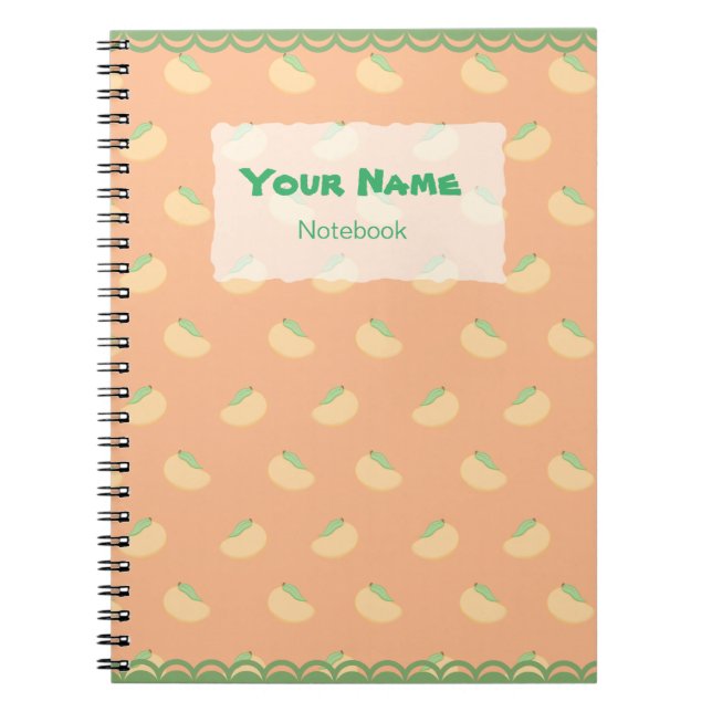Cute Mango Pattern Notebook (Front)