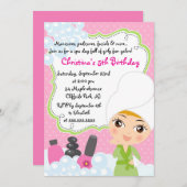 Cute Manicure Spa Birthday Party Invitation (Front/Back)