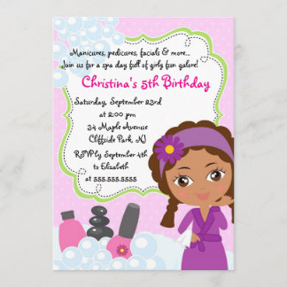 Cute Manicure Spa Birthday Party Invitation