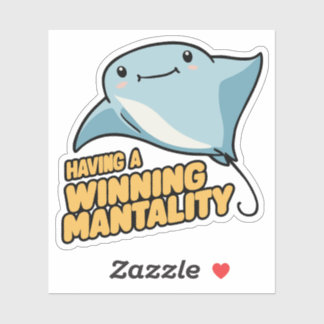 Cute Manta Puns Having A Winning Mantality Sticker