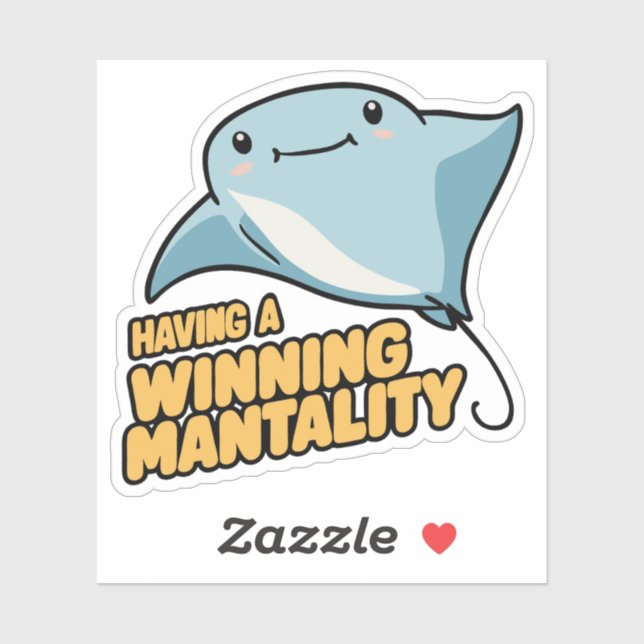 Cute Manta Puns Having A Winning Mantality Sticker (Sheet)