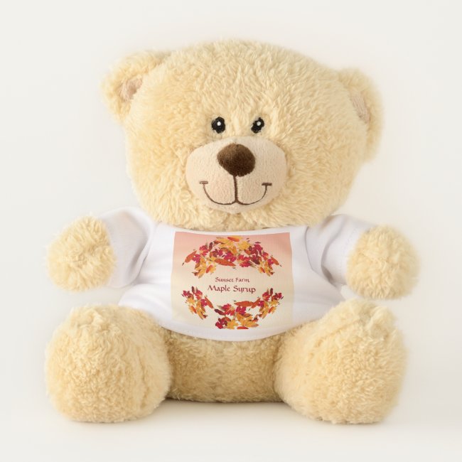 Cute Maple Syrup Promotional Teddy Bear