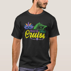 Cute Mardi Gras Cruise by Boat Couple Family Vacat T-Shirt
